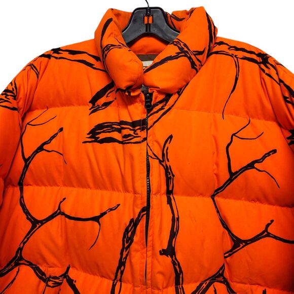 GAMEHIDE Jacket Mens XL Orange Black Camo Puffer Down Full Zip Hunting Outdoor - Picture 2 of 12